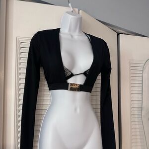 Crop jacket in black